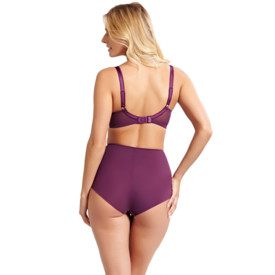 Kalhotky PANACHE CLARA HIGH WAIST BRIEF PLUM/SILVER