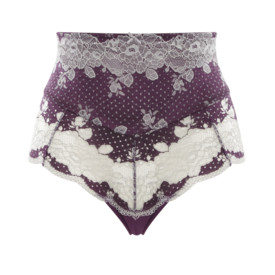 Kalhotky PANACHE CLARA HIGH WAIST BRIEF PLUM/SILVER