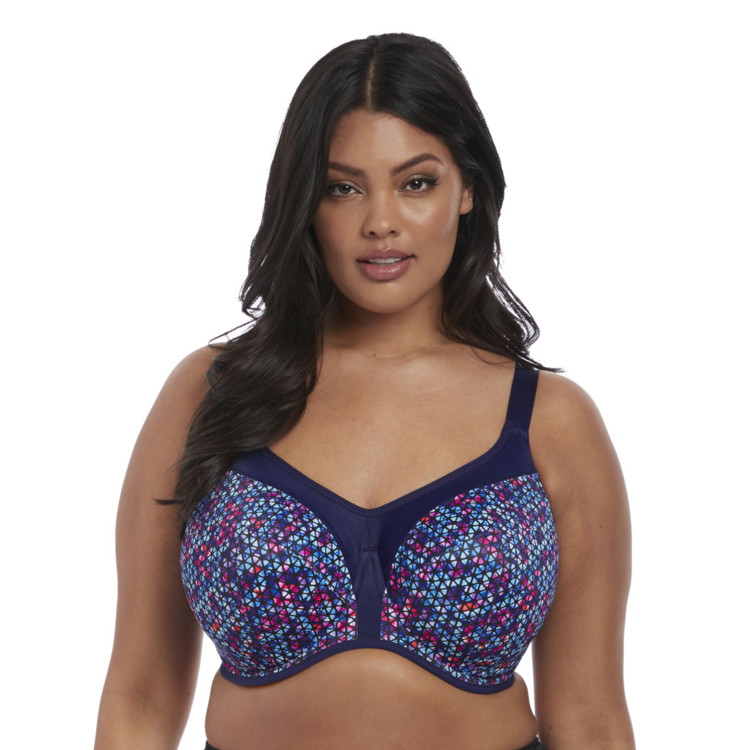 Podprsenka ELOMI ENERGISE UW SPORTS BRA WITH J HOOK NAVY GEO