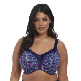 Podprsenka ELOMI ENERGISE UW SPORTS BRA WITH J HOOK NAVY GEO