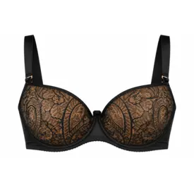 Podprsenka COMEXIM MIRACLE HALFCUP BRONZE BLACK LACE
