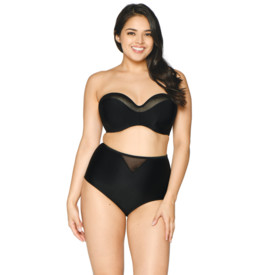 Plavky spodní díl CURVY KATE SHEER CLASS HIGH WAIST BRIEF BLACK