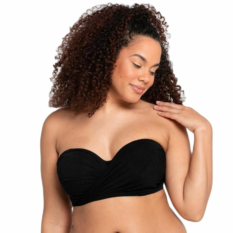 Plavky vrchní díl CURVY KATE WRAPSODY BIKINI BANDEAU BLACK