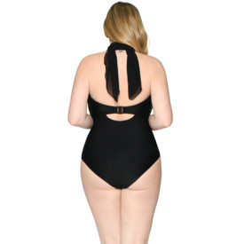 Plavky jednodílné CURVY KATE WRAPSODY SWIMSUIT BANDEAU BLACK