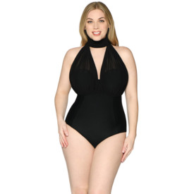 Plavky jednodílné CURVY KATE WRAPSODY SWIMSUIT BANDEAU BLACK