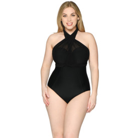 Plavky jednodílné CURVY KATE WRAPSODY SWIMSUIT BANDEAU BLACK