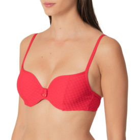 Plavky vrchní díl MARIE JO SWIM BRIGITTE HEART SHAPE PADDED TRUE RED