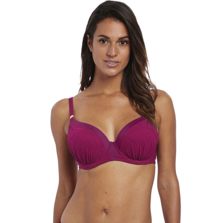 Plavky vrchní díl FANTASIE SWIM OTTAWA UW MOULDED GATHERED BIKINI TOP MULBERRY