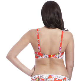 Plavky vrchní díl FREYA SWIM WILD FLOWER UW NON PADED PLUNGE FLAME