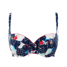 Plavky vrchní díl PANACHE SWIM MILANO BALCONNET BIKINI ZIGZAG FLORAL