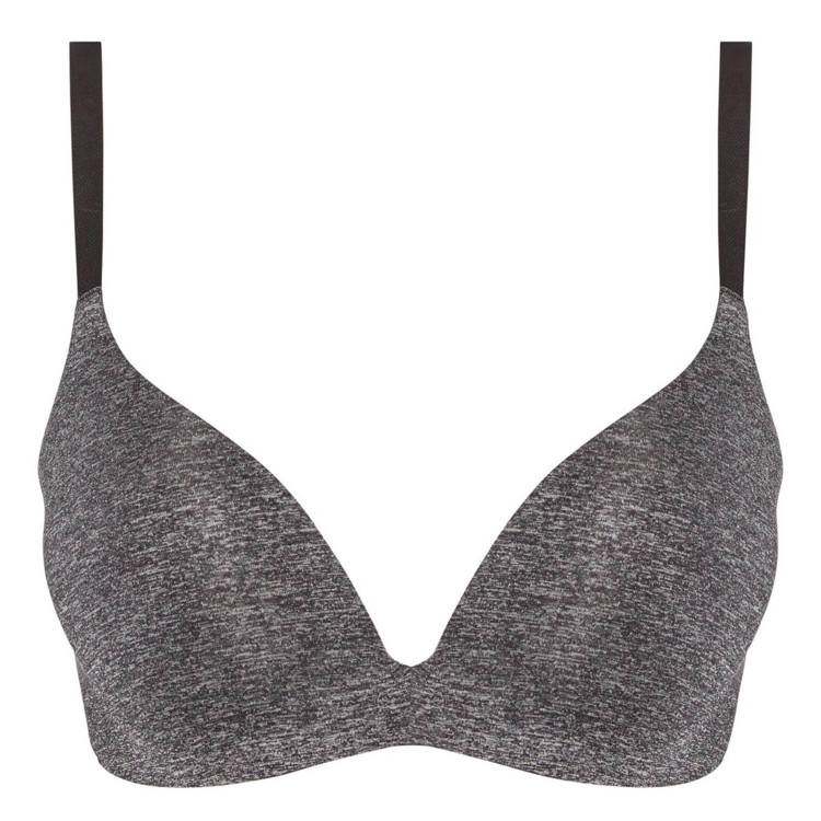 Podprsenka B.TEMPT'D B.SPLENDID WIRE FREE PUSH UP DARK GREY / HEATHER
