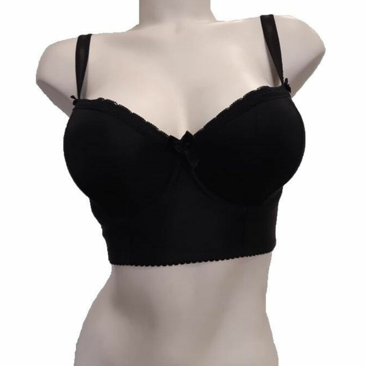 Podprsenka COMEXIM BASIC HALFCUP LONGLINE BRA BLACK