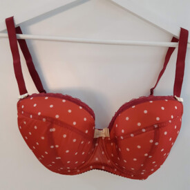 Podprsenka COMEXIM LUCIE PLUNGE RED POLKA DOT