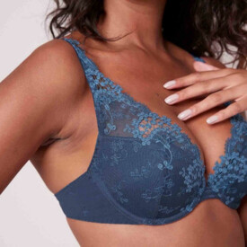 Podprsenka SIMONE PÉRÈLE WISH TRIANGLE PUSH UP BRA PETROL BLUE