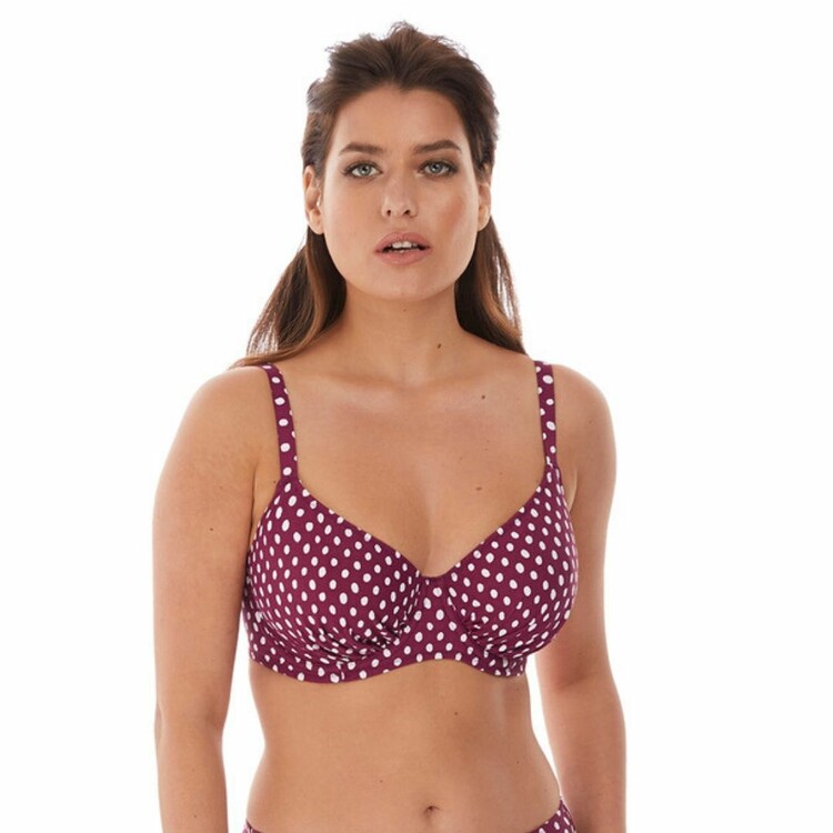 Plavky vrchní díl FANTASIE SWIM SANTA MONICA UW GATHERED FULLCUP BIKINI TOP GARNET