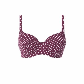 Plavky vrchní díl FANTASIE SWIM SANTA MONICA UW GATHERED FULLCUP BIKINI TOP GARNET