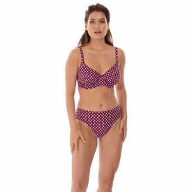 Plavky spodní díl FANTASIE SWIM SANTA MONICA MID RISE BRIEF GARNET