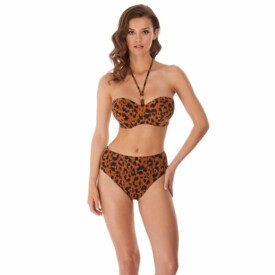 Plavky vrchní díl FREYA SWIM ROAR INSTINCT UW PADDED  BANDEAU BIKINI TOP LEOPARD