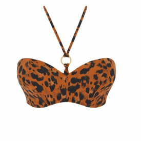 Plavky vrchní díl FREYA SWIM ROAR INSTINCT UW PADDED  BANDEAU BIKINI TOP LEOPARD