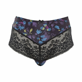 Kalhotky PANACHE AMELIE FULL BRIEF BLACK/FLORAL