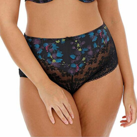 Kalhotky PANACHE AMELIE FULL BRIEF BLACK/FLORAL