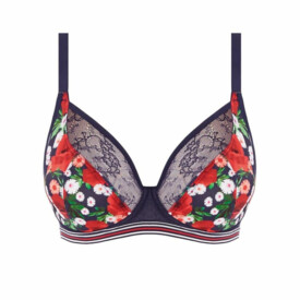 Podprsenka FREYA WILD UW PLUNGE BRA MIDNIGHT POPPY