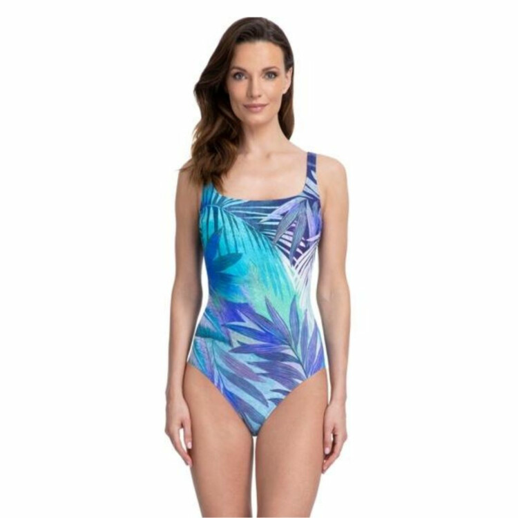 Plavky jednodílné GOTTEX FULL COVERAGE ESSENTIALS DESERT SKY SQUARE NECK HIGH BACK ONE PIECE SWIMSUIT MULTI BLUE