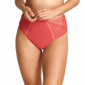 Kalhotky PANACHE ALEXANDRA HIGH WAIST BRIEF CORAL