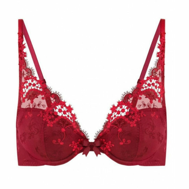 Podprsenka SIMONE PÉRÈLE WISH TRIANGLE PUSH UP BRA WINE