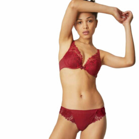 Podprsenka SIMONE PÉRÈLE WISH TRIANGLE PUSH UP BRA WINE