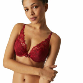 Podprsenka SIMONE PÉRÈLE WISH TRIANGLE PUSH UP BRA WINE