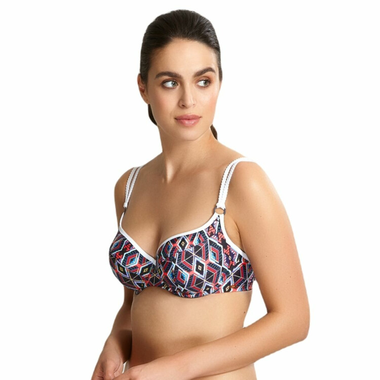 Plavková podprsenka Plavky vrchní díl PANACHE SWIM ELLE BALCONNET BIKINI TRIBAL PRINT