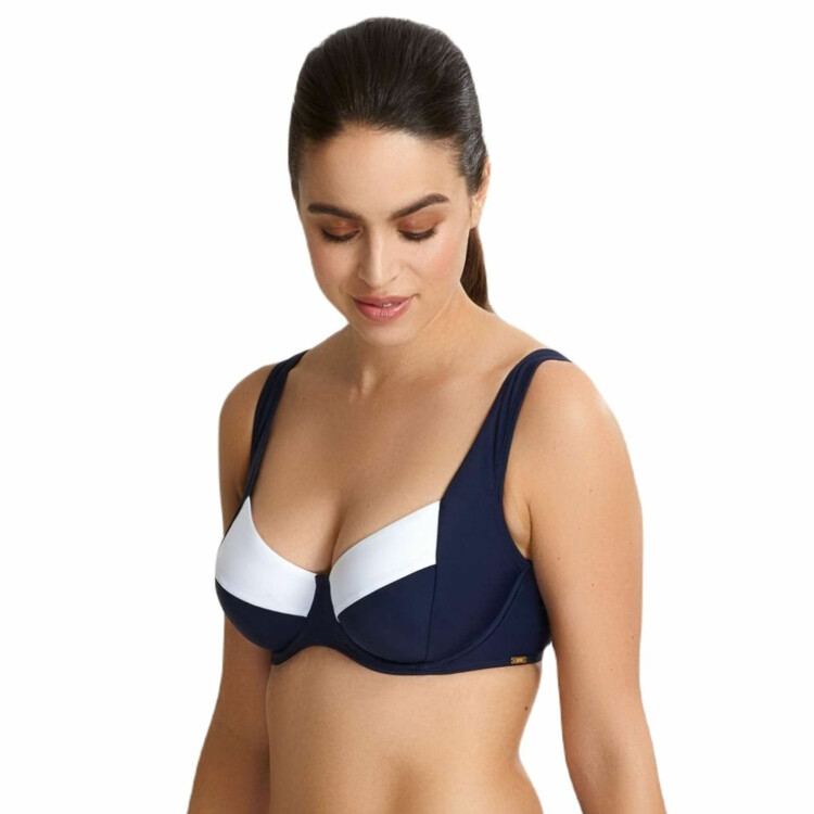 Plavková podprsenka Plavky vrchní díl PANACHE SWIM CATARINA BALCONNET BIKINI MIDNIGHT/WHITE