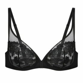 Černá krajková Podprsenka SIMONE PÉRÈLE DAHLIA PLUNGE FULL CUP BRA BLACK