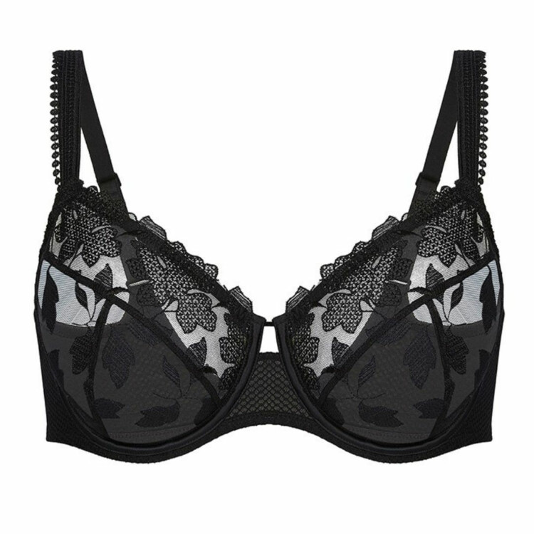 Cěrná krajková Podprsenka SIMONE PÉRÈLE DAHLIA FULL CUP SUPPORT BRA BLACK