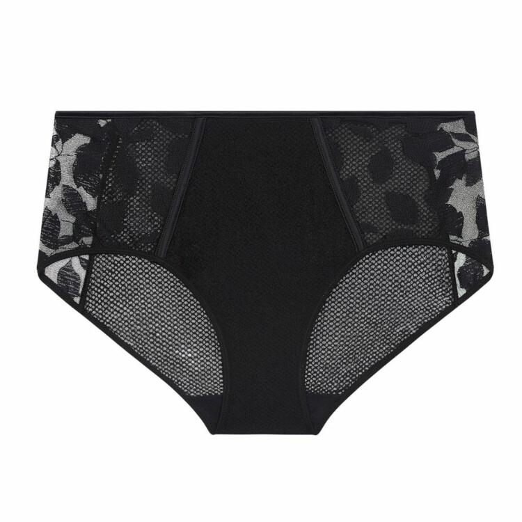 Vysoké černé Kalhotky SIMONE PÉRÈLE DAHLIA DEEP BRIEF BLACK