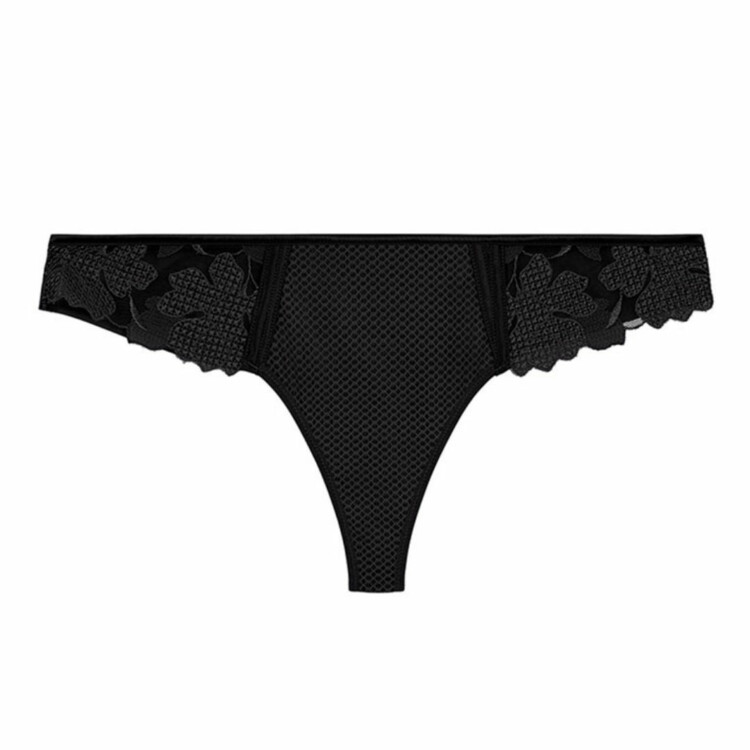 černá tanga Kalhotky SIMONE PÉRÈLE DAHLIA TANGA BLACK