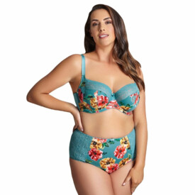 Podprsenka SCULPTRESSE CHI CHI BALCONNET BRA TURQ FLORAL
