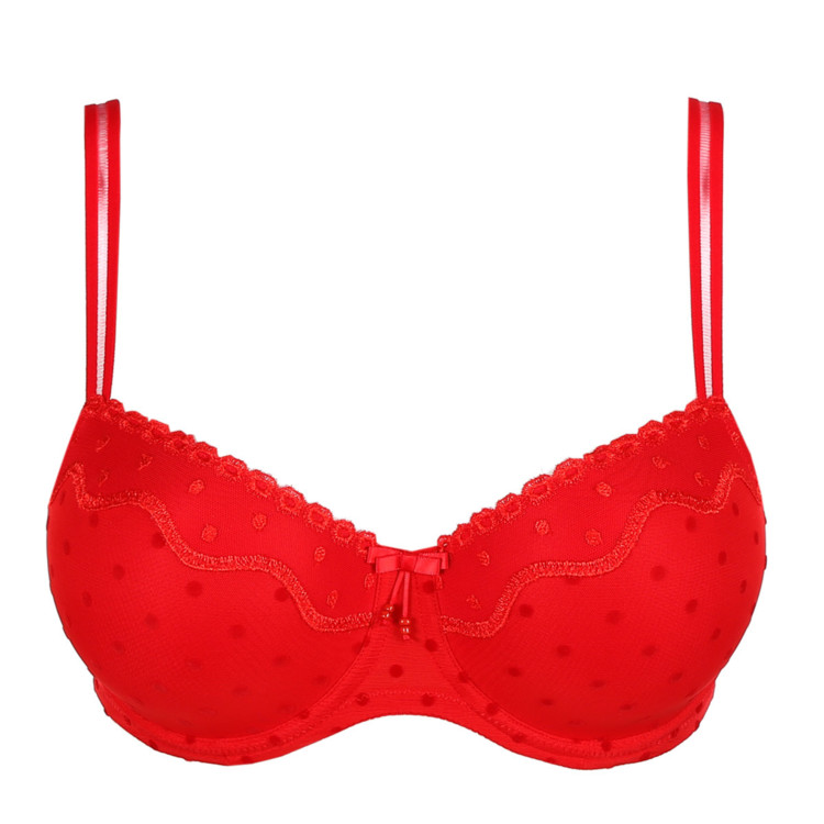 Podprsenka PRIMADONNA TWIST TOUCH ME BALCONY VERTICAL SEAM RED