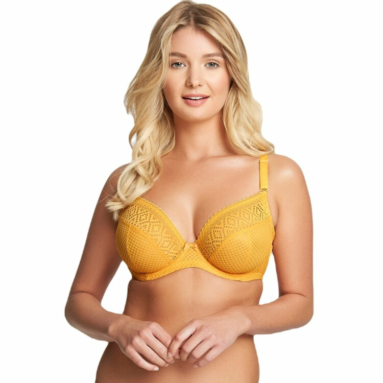Krajková žlutá Podprsenka CLEO ATLANTA NON PADDED PLUNGE MAPLE
