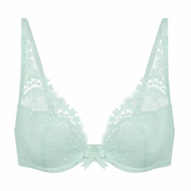 Zelinkavá krajková Podprsenka SIMONE PÉRÈLE WISH TRIANGLE PUSH UP BRA SEA GREEN