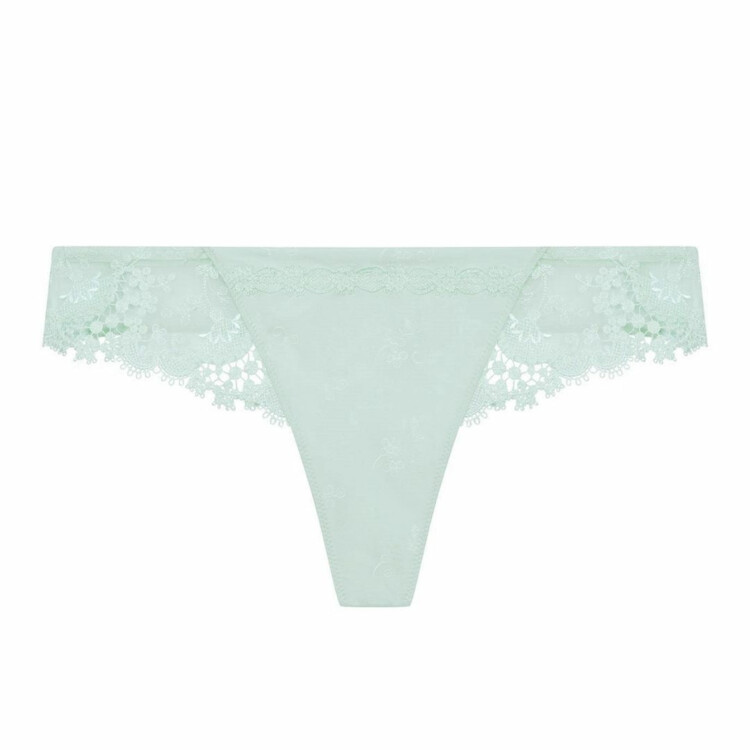 Zelená krajková tanga Kalhotky SIMONE PÉRÈLE WISH TANGA SEA GREEN