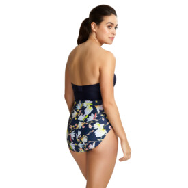 Plavky jednodílné PANACHE SWIM FLORENTINE BANDEAU SWIMSUIT NAVY FLORAL