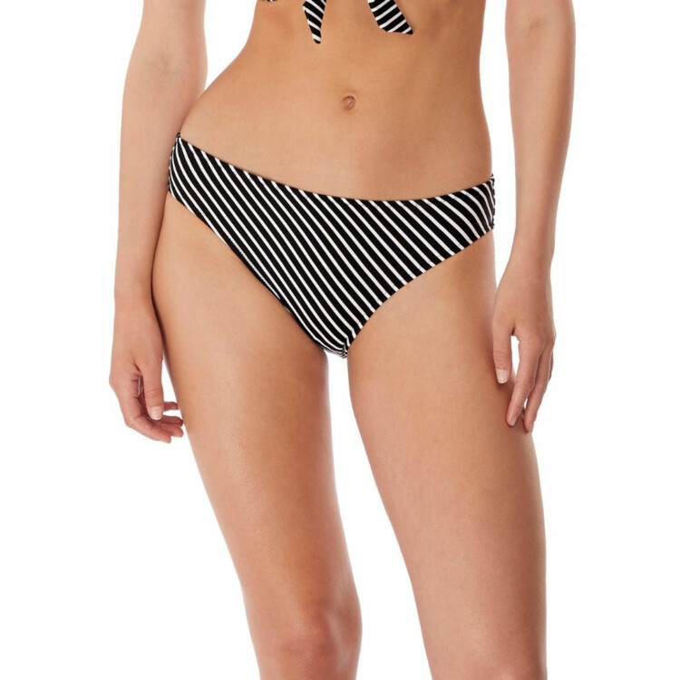 černobílé Plavky SPODNÍ DÍL FREYA SWIM BEACH HUT BIKINI BRIEF BLACK