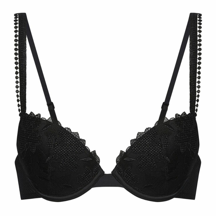 černá Podprsenka SIMONE PÉRÈLE DAHLIA PUSH UP BRA BLACK
