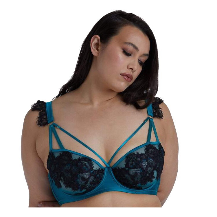 Podprsenka PLAYFUL PROMISES ANNELIESE BALCONY BRA TEAL