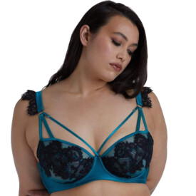 Podprsenka PLAYFUL PROMISES ANNELIESE BALCONY BRA TEAL