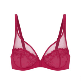 Podprsenka SIMONE PÉRÈLE DELICE PLUNGE FULL CUP BRA CRANBERRY