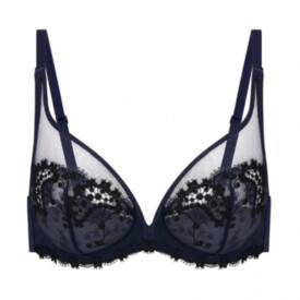 Modro černá krajková Podprsenka SIMONE PÉRÈLE WISH PLUNGE FULLCUP BRA NIGHT BLUE