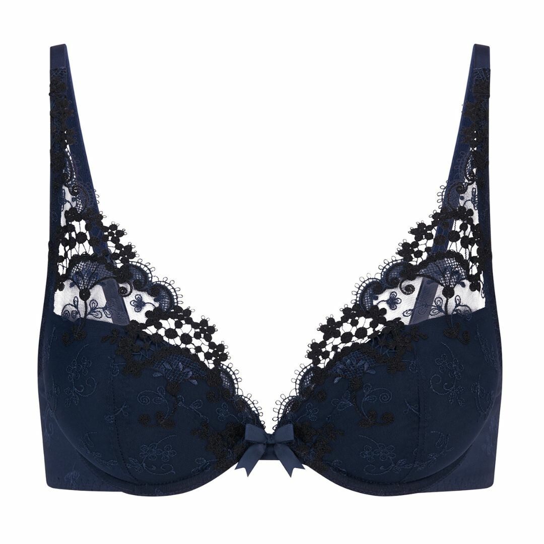 Podprsenka SIMONE PÉRÈLE WISH TRIANGLE PUSH UP BRA NIGHT BLUE